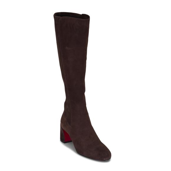Christian Louboutin Jane Botta 55 Cosme Dark Brown Suede Knee High Heel Boot 40 - Picture 5 of 15